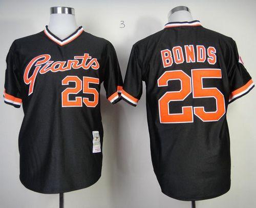Mitchell And Ness Giants #25 Barry Bonds Black Throwback Stitched MLB Jersey - Click Image to Close